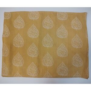 Mustard Yellow Placemats  Set of 2 14x18.5" Leaf Pattern B6